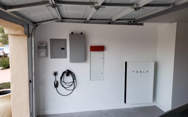 EV charger being installed